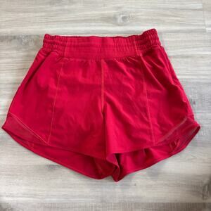Lululemon Hotty Hot Short High-Rise Long 4" Dark Red Women Size 6